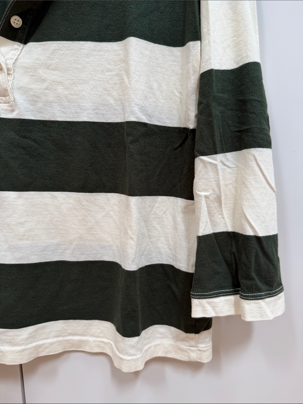 THE GREAT. The Shrunken Henley. -- Dark Cypress Stripe - Size 1/S - Picture 7 of 10